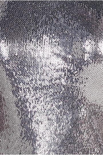 Liquid Sequin Halter neck Mini With Corsage Goddiva